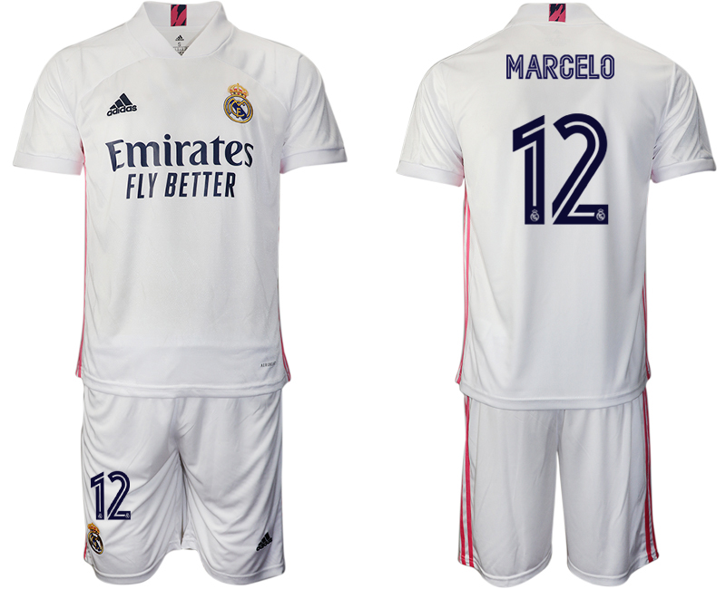 Men 2020-2021 club Real Madrid home #12 white Soccer Jerseys